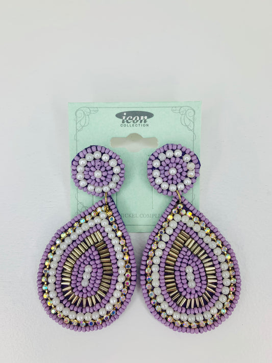 "Lavender Love" Beaded Earrings